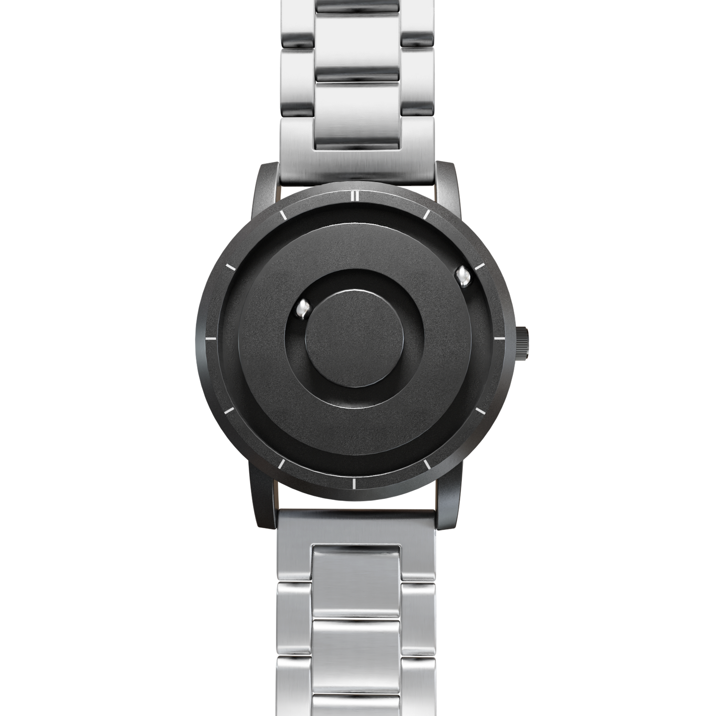 Magneto-Watch-Jupiter-Black-Edelstahl-Silber-Front