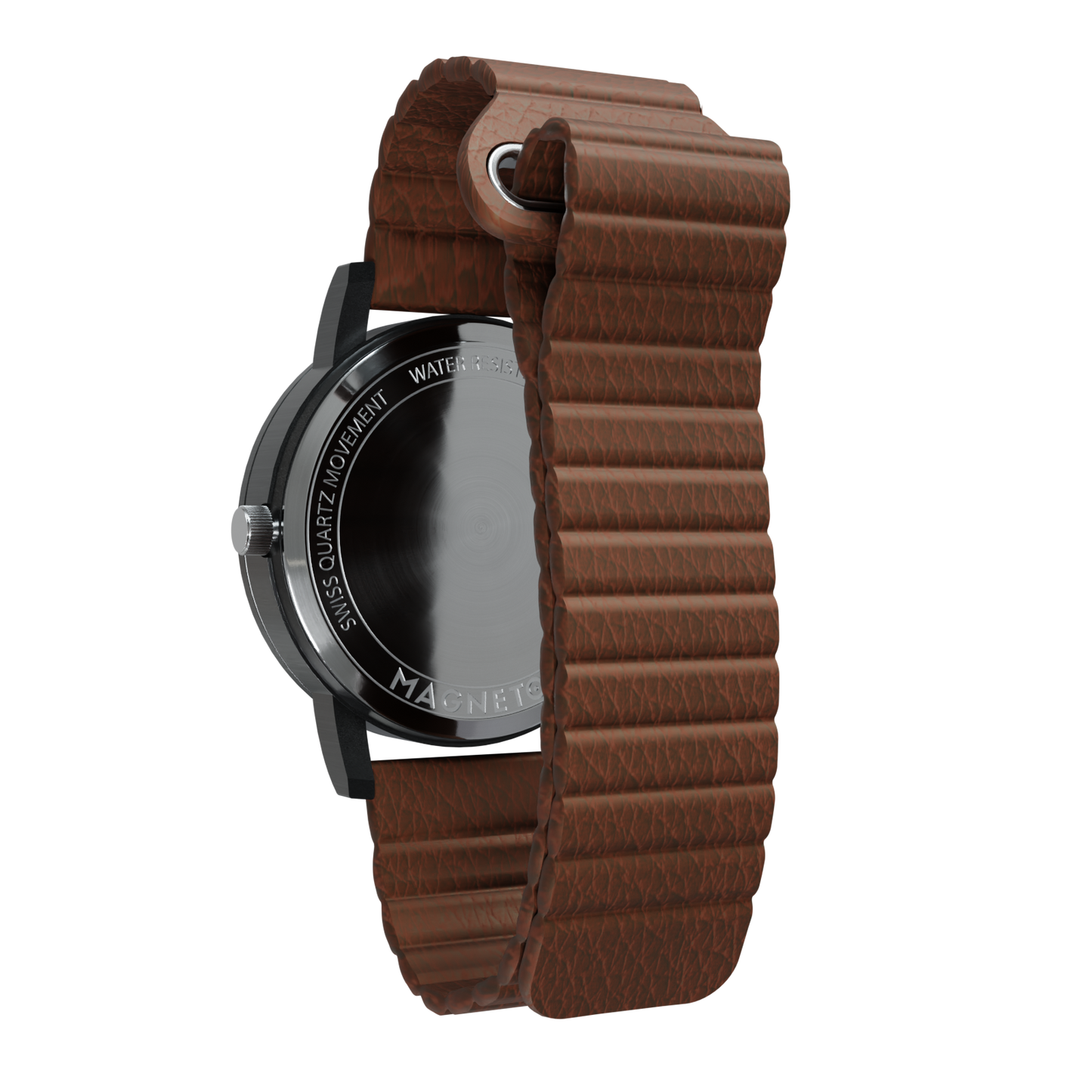Magneto-Watch-Jupiter-Black-Kunstleder-Magnetisch-Braun-Back
