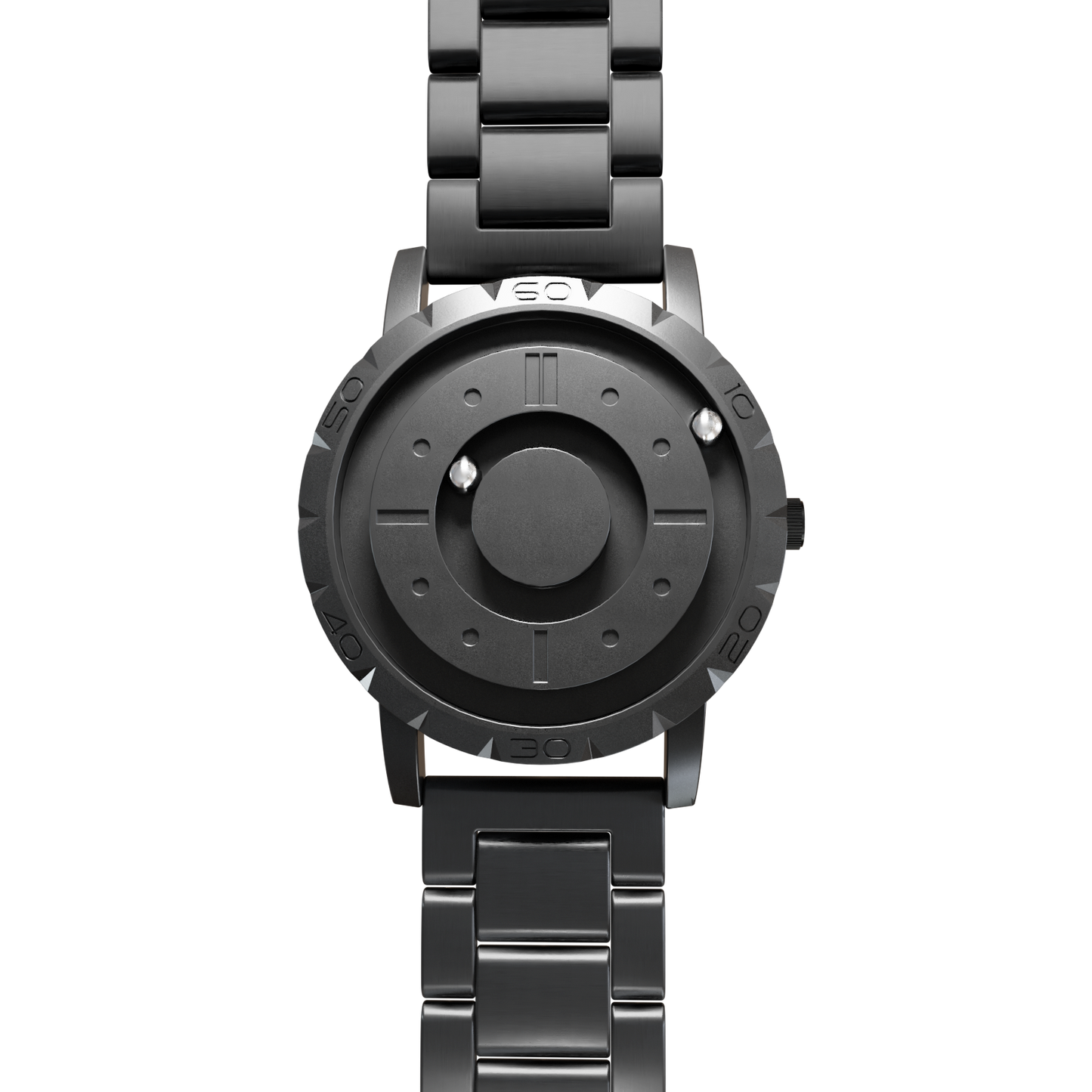Magneto-Watch-Komet-Black-Edelstahl-Schwarz-Front