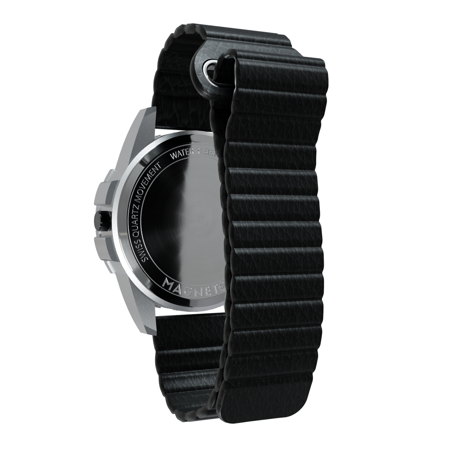 Magneto-Watch-Uranus-Red-Kunstleder-Magnetisch-Schwarz-Back