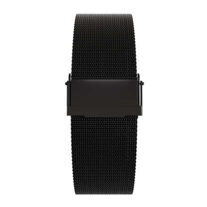     Magneto-Watch-Bella-Black-Anthracite-Maschenarmband-Sicherheitsverschluss-Schwarz-16mm-Front