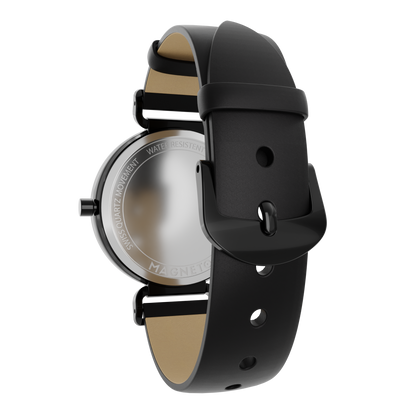 Magneto-Watch-Bella-Black-Anthracite-Satin-Leder-Schwarz-Back