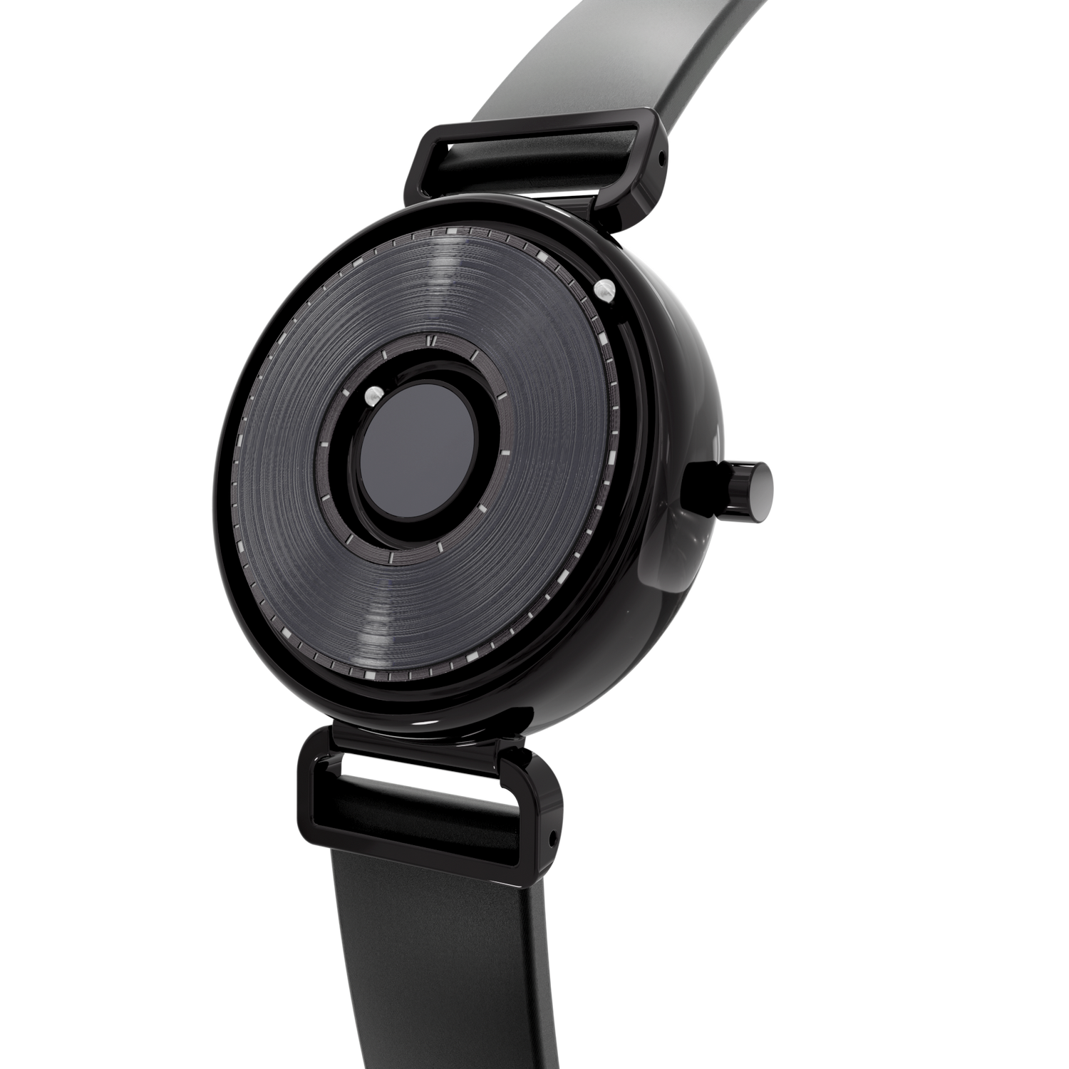 Magneto-Watch-Bella-Black-Anthracite-Satin-Leder-Schwarz-Side