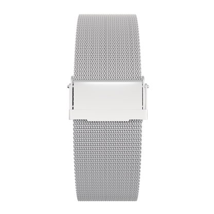     Magneto-Watch-Bella-Silver-Pearl-Maschenarmband-Sicherheitsverschluss-Silber-16mm-Front