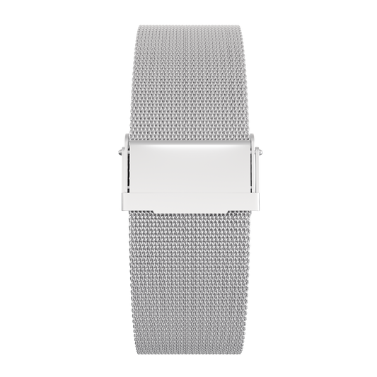     Magneto-Watch-Bella-Silver-Pearl-Maschenarmband-Sicherheitsverschluss-Silber-16mm-Front