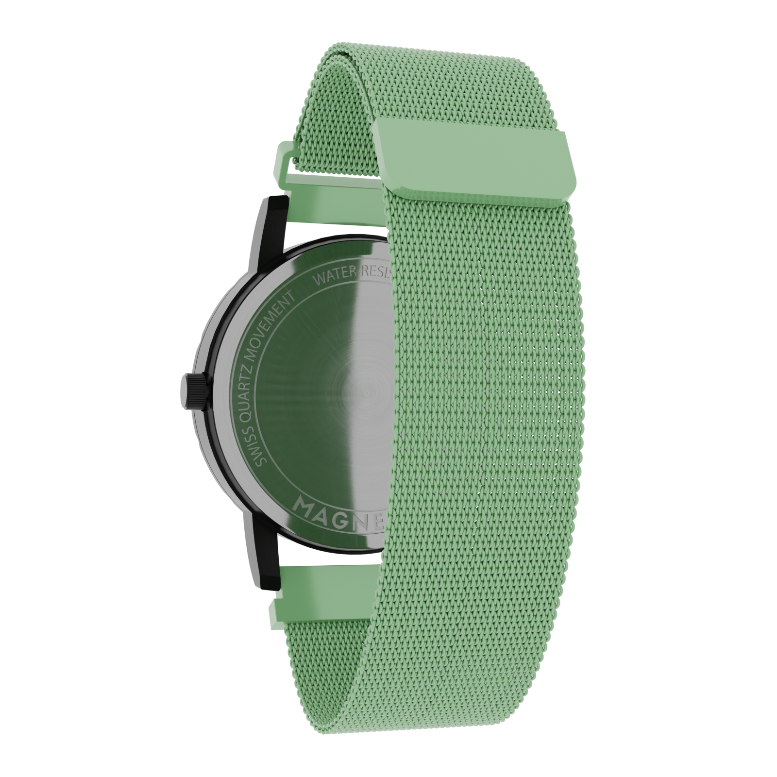 Magneto-Watch-Jupiter-Blue-Maschenarmband-Mint-Back
