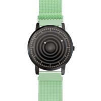 Wave Black Maschenarmband Mint