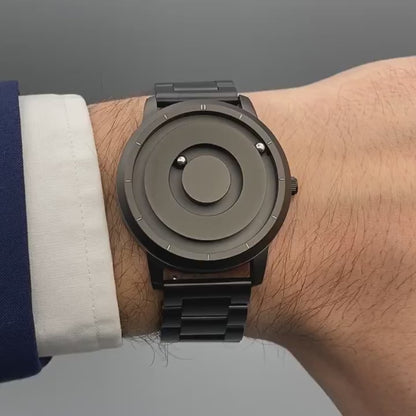 Magneto-Watch-Jupiter-Black-Edelstahl-Schwarz-Handgelenk-Video