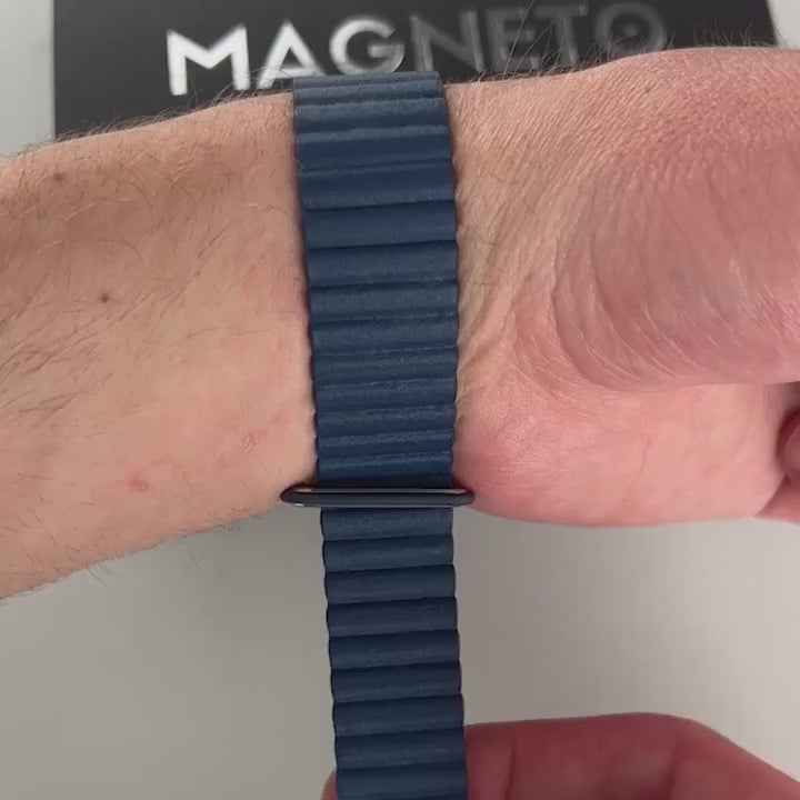 Magneto-Watch-Komet-Black-Kunstleder-Magnetisch-Blau-Handgelenk-Video