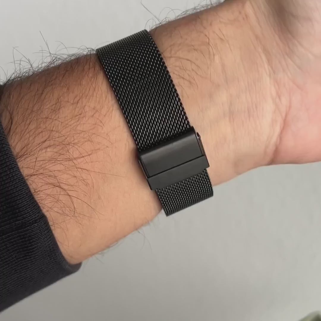 Magneto-Watch-Maschenarmband-Sicherheitsverschluss-Handgelenk-Video