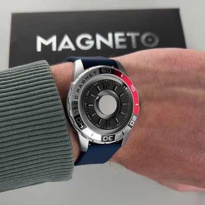 Magneto-Watch-Uranus-Red-Silikon-Blau-Handgelenk-Video