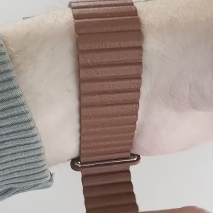 Magneto-Watch-Komet-Silver-Kunstleder-Magnetisch-Braun-Handgelenk-Video