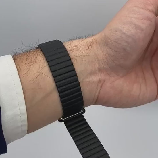     Magneto-Watch-Komet-Silver-Kunstleder-Magnetisch-Schwarz-Handgelenk-Video