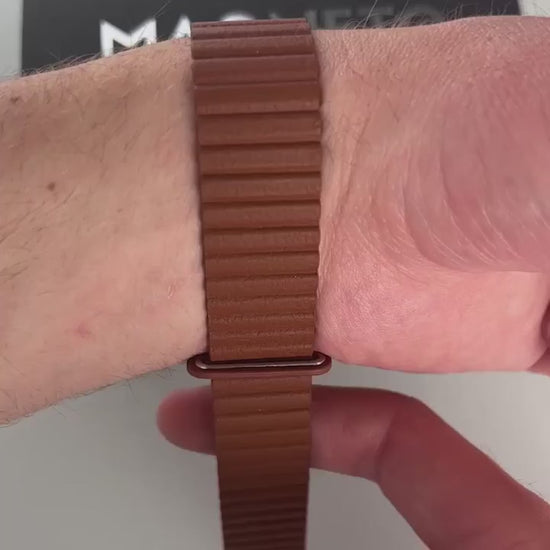 Magneto-Watch-Komet-Black-Kunstleder-Magnetisch-Braun-Handgelenk-Video