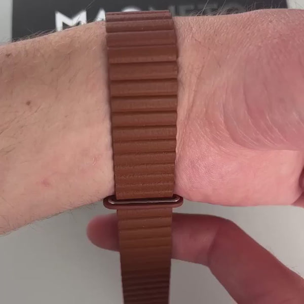 Magneto-Watch-Komet-Black-Kunstleder-Magnetisch-Braun-Handgelenk-Video