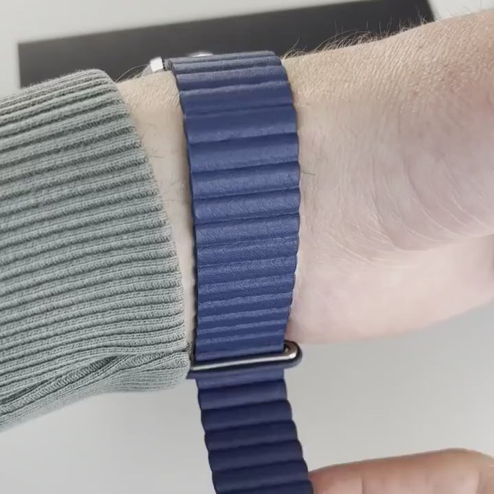 Magneto-Watch-Uranus-Red-Kunstleder-Magnetisch-Blau-Handgelenk-Video