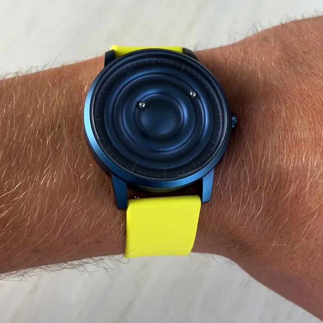 Magneto-Watch-Wave-Blue-Silikon-Gelb-Handgelenk-Video