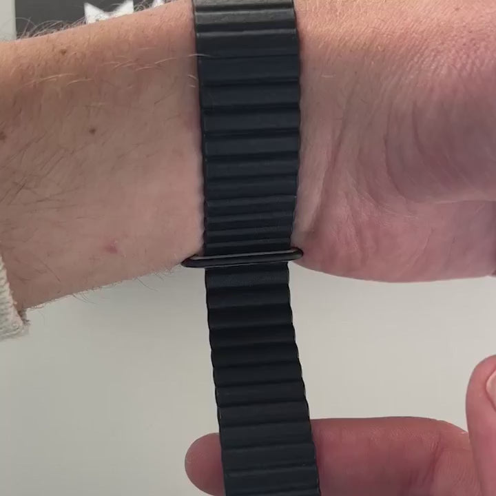 Magneto-Watch-Wave-Black-Kunstleder-Magnetisch-Schwarz-Handgelenk-Video
