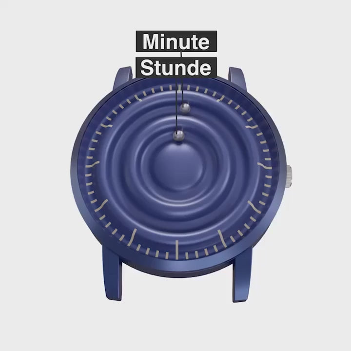  Magneto-Watch-Wave-Blue-Kunstleder-Magnetisch-Schwarz-Kugel-Animation