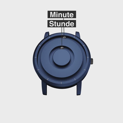 Magneto-Watch-Jupiter-Blue-Kunstleder-Magnetisch-Rot-Kugel-Animation