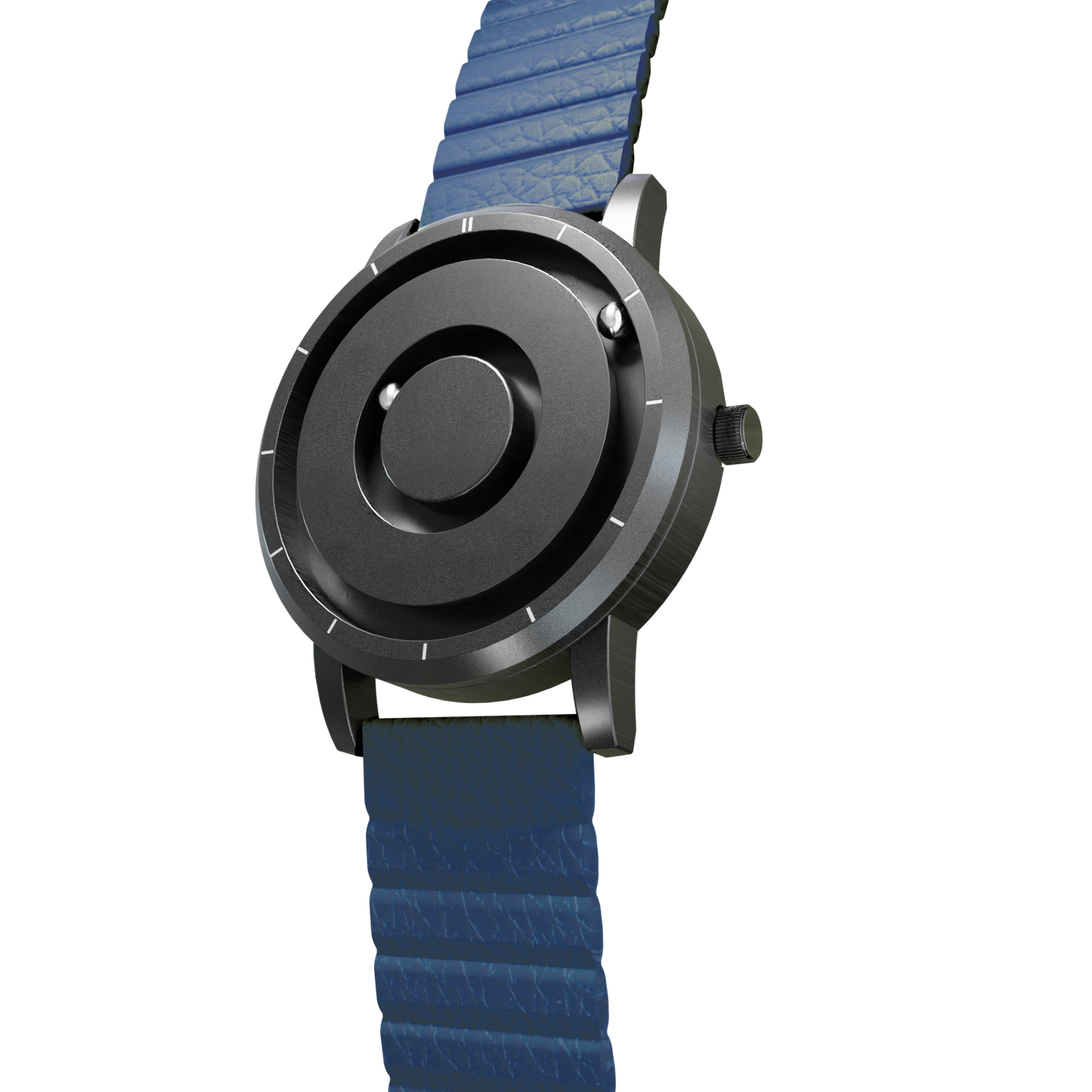   Magneto-Watch-Jupiter-Black-Kunstleder-Magnetisch-Blau-Side