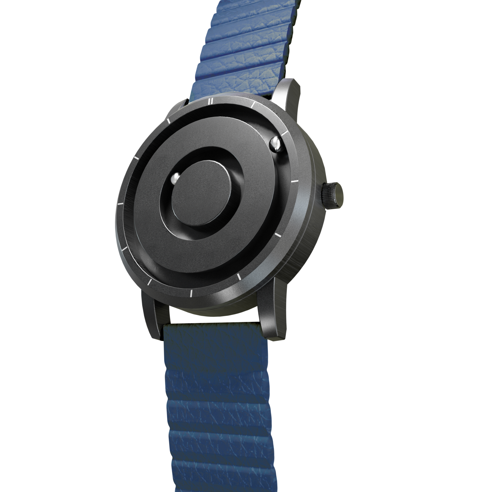    Magneto-Watch-Jupiter-Black-Kunstleder-Magnetisch-Blau-Side