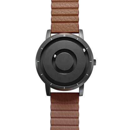    Magneto-Watch-Jupiter-Black-Kunstleder-Magnetisch-Braun-Front