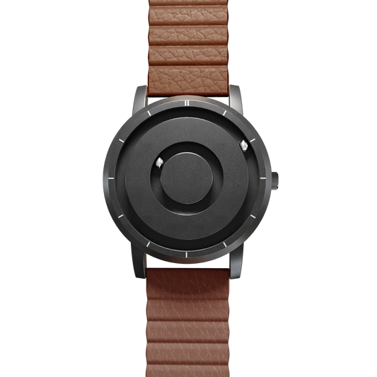     Magneto-Watch-Jupiter-Black-Kunstleder-Magnetisch-Braun-Front