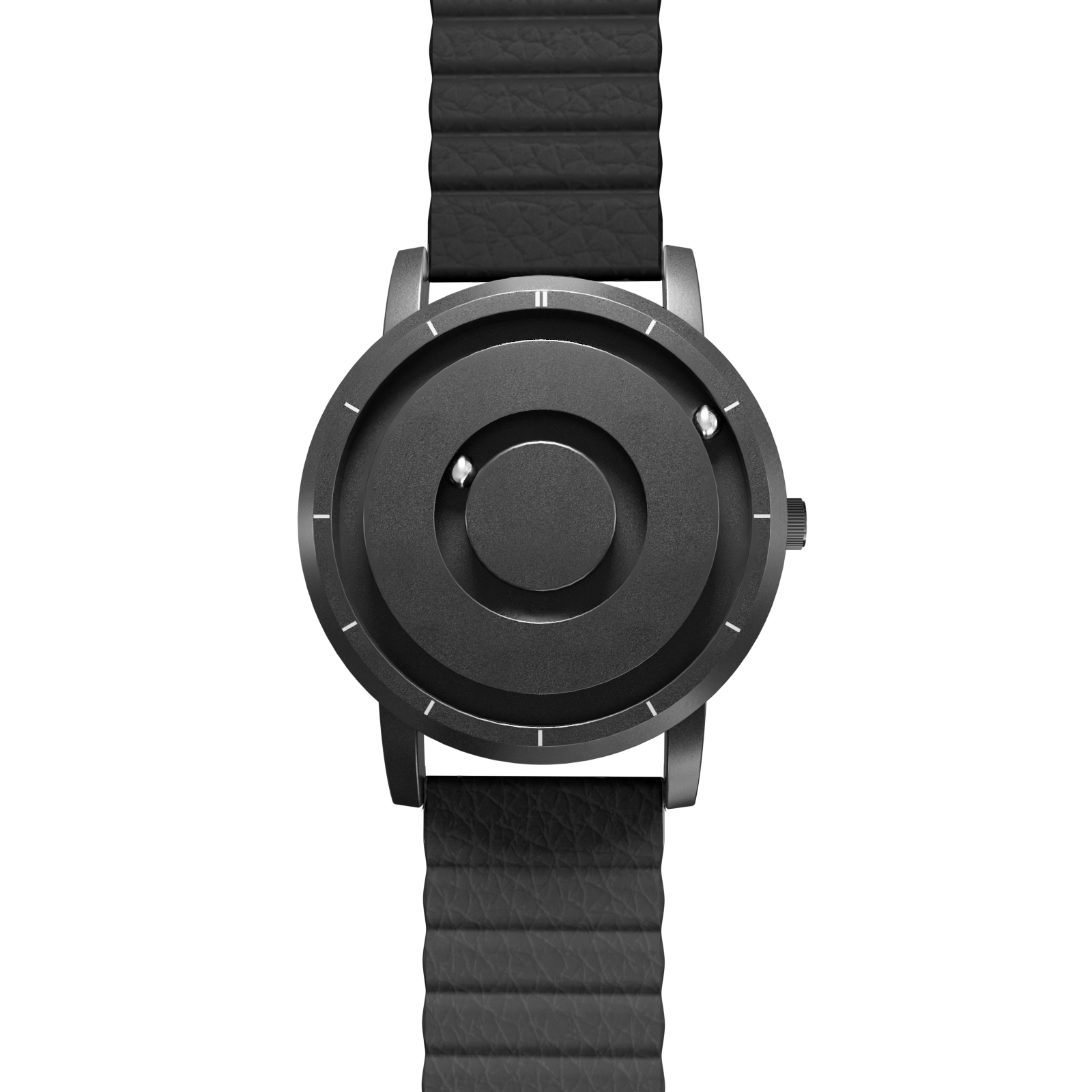 Magneto-Watch-Jupiter-Black-Kunstleder-Magnetisch-Schwarz-Front