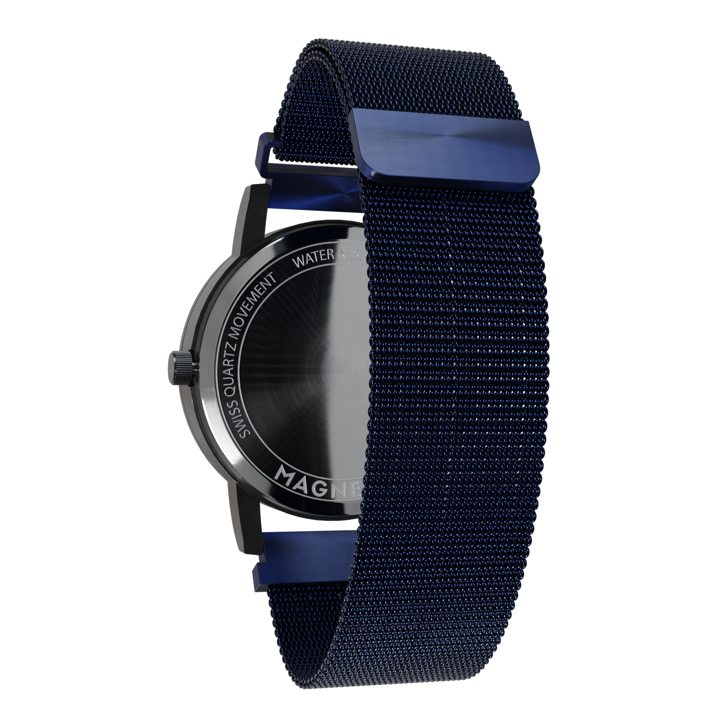 Magneto-Watch-Jupiter-Black-Maschenarmband-Blau-Back