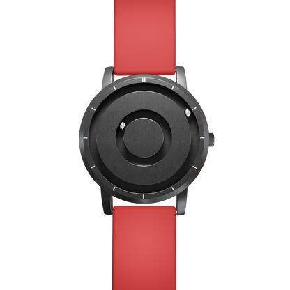 Magneto-Watch-Jupiter-Black-Silikon-Rot-Front