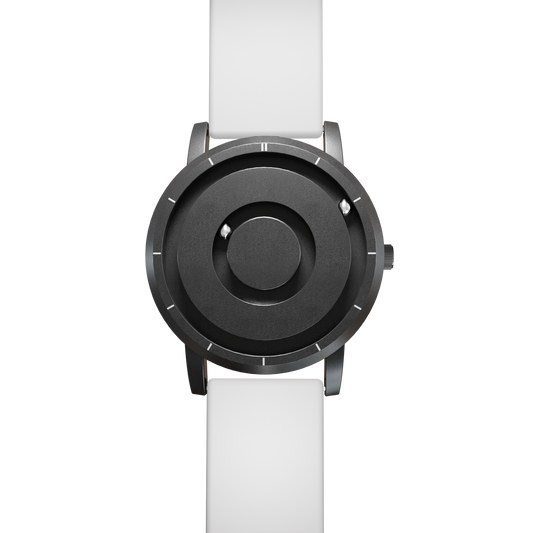    Magneto-Watch-Jupiter-Black-Silikon-Weiss-Front