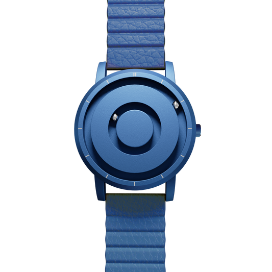 Magneto-Watch-Jupiter-Blue-Kunstleder-Magnetisch-Blau-Front
