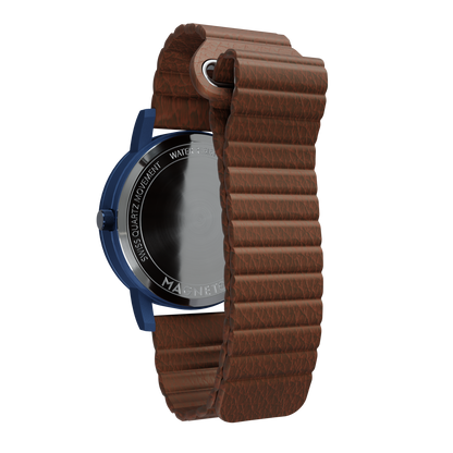 Magneto-Watch-Jupiter-Blue-Kunstleder-Magnetisch-Braun-Back