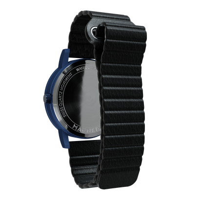 Magneto-Watch-Jupiter-Blue-Kunstleder-Magnetisch-Schwarz-Back