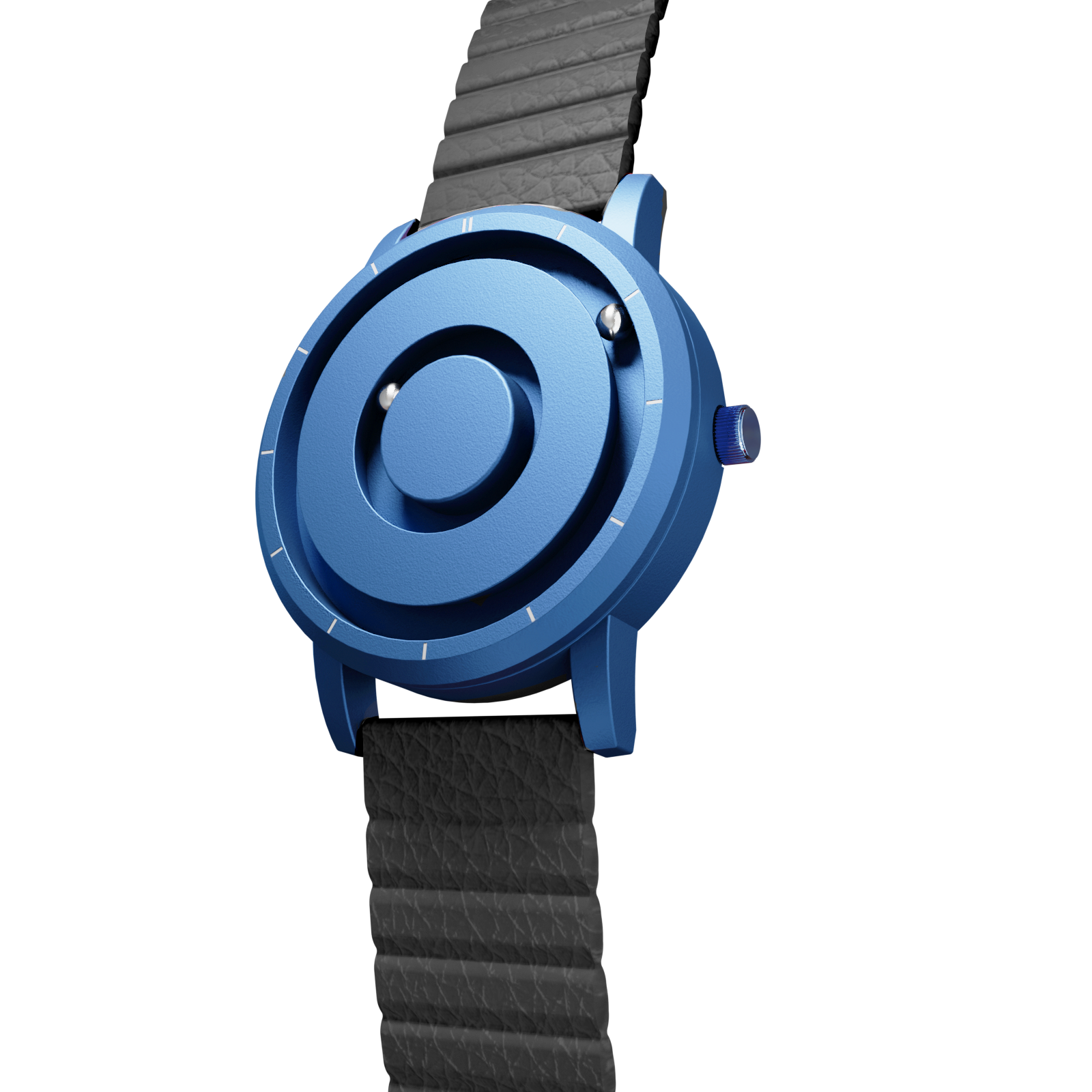 Magneto-Watch-Jupiter-Blue-Kunstleder-Magnetisch-Schwarz-Side