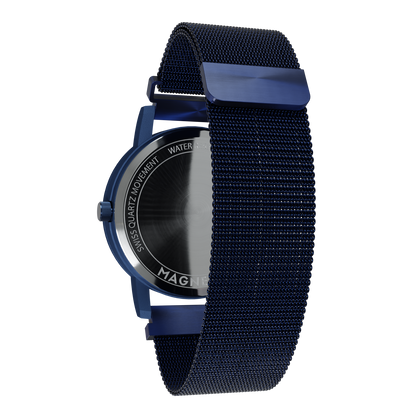 Magneto-Watch-Jupiter-Blue-Maschenarmband-Blau-Back