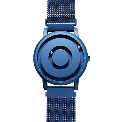 Magneto-Watch-Jupiter-Blue-Maschenarmband-Blau-Front