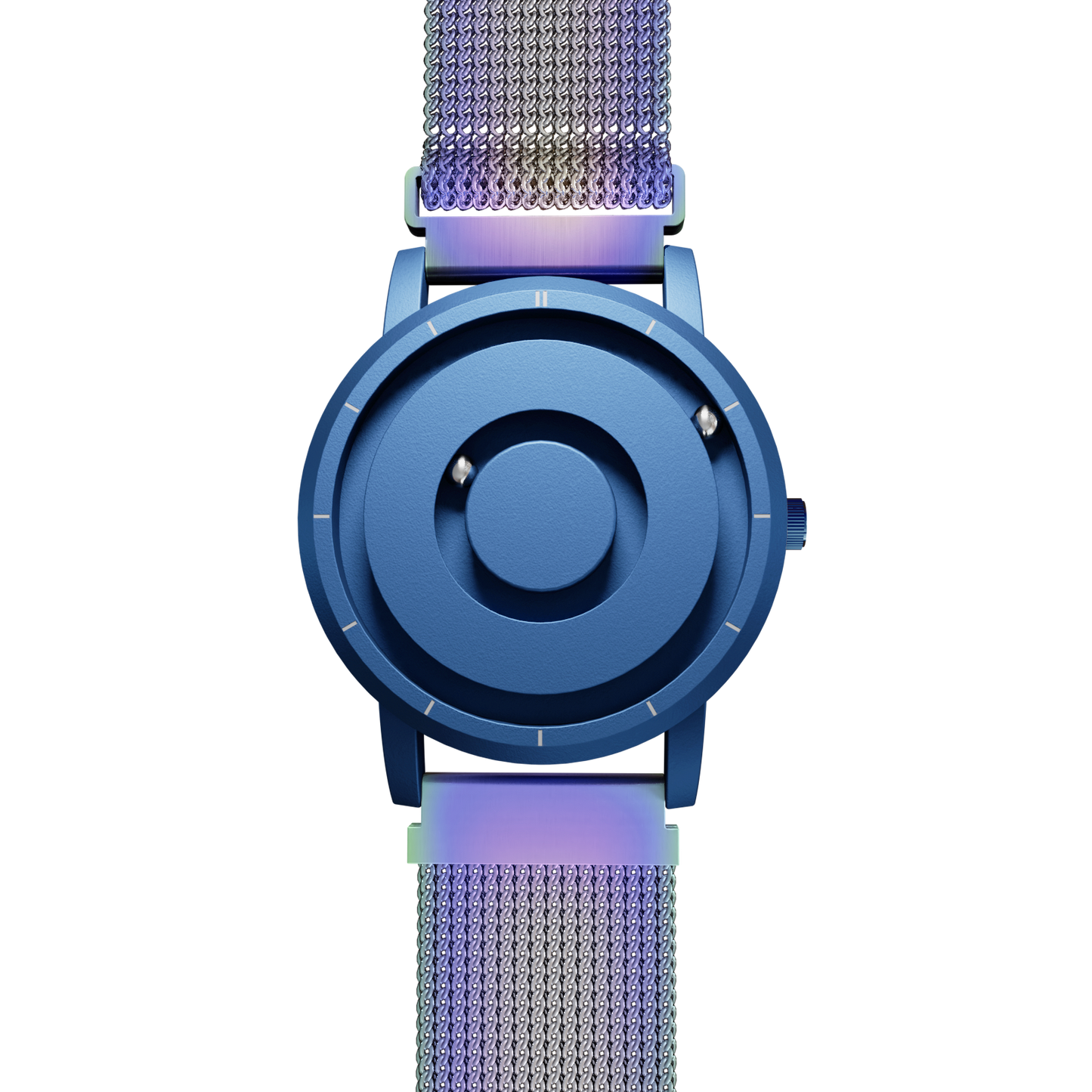 Magneto-Watch-Jupiter-Blue-Maschenarmband-Flip-Flop-Front