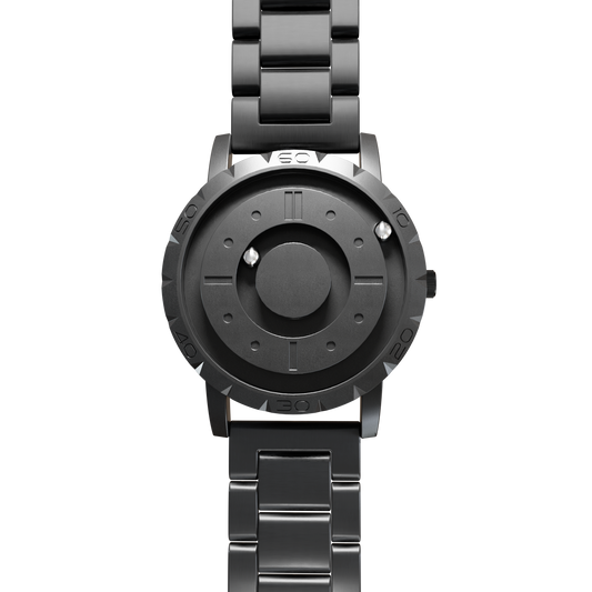    Magneto-Watch-Komet-Black-Edelstahl-Schwarz-Front