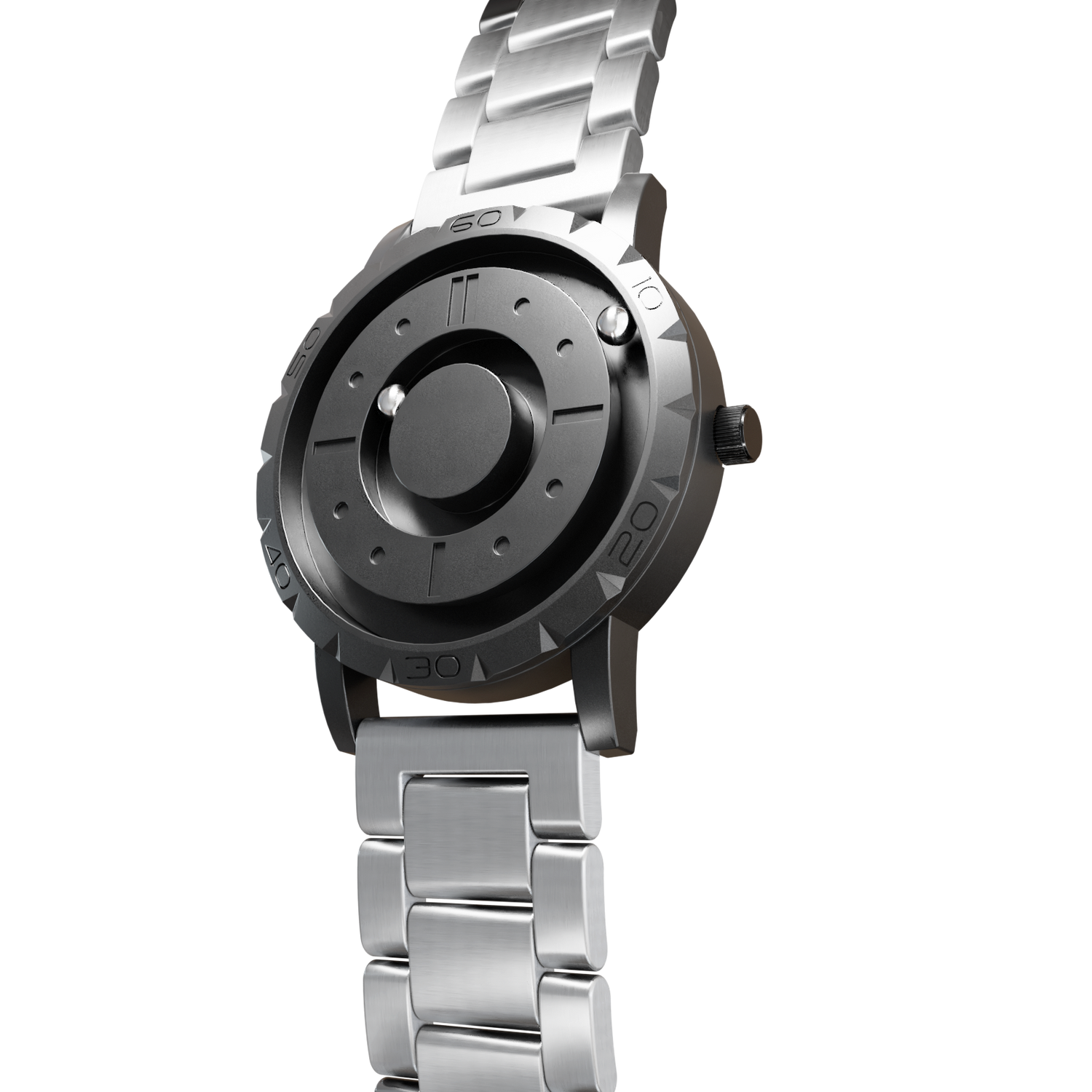    Magneto-Watch-Komet-Black-Edelstahl-Silber-Side