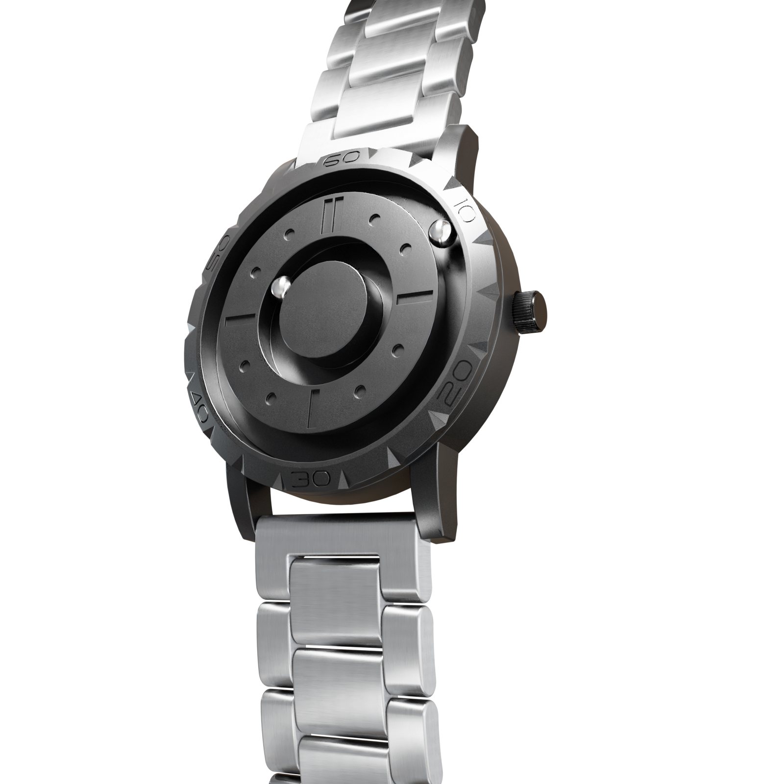    Magneto-Watch-Komet-Black-Edelstahl-Silber-Side