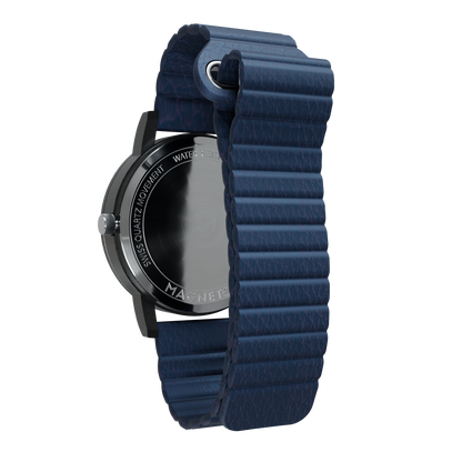     Magneto-Watch-Komet-Black-Kunstleder-Magnetisch-Blau-Back