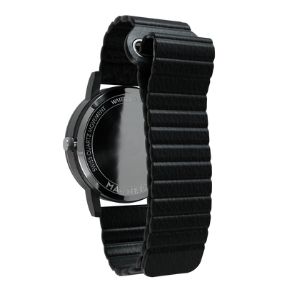 Magneto-Watch-Komet-Black-Kunstleder-Magnetisch-Schwarz-Back