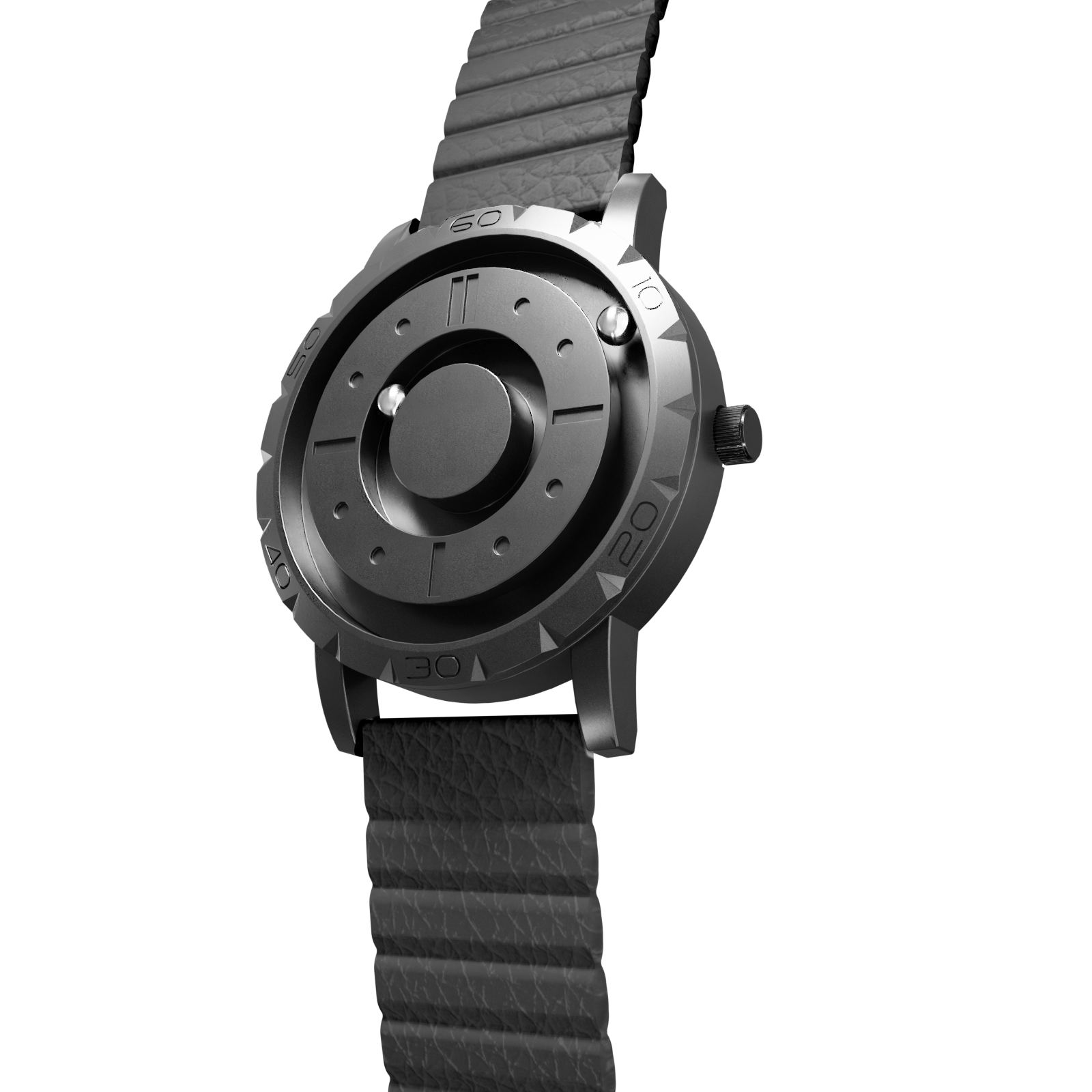     Magneto-Watch-Komet-Black-Kunstleder-Magnetisch-Schwarz-Side