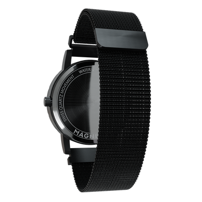     Magneto-Watch-Komet-Black-Maschenarmband-Schwarz-Back