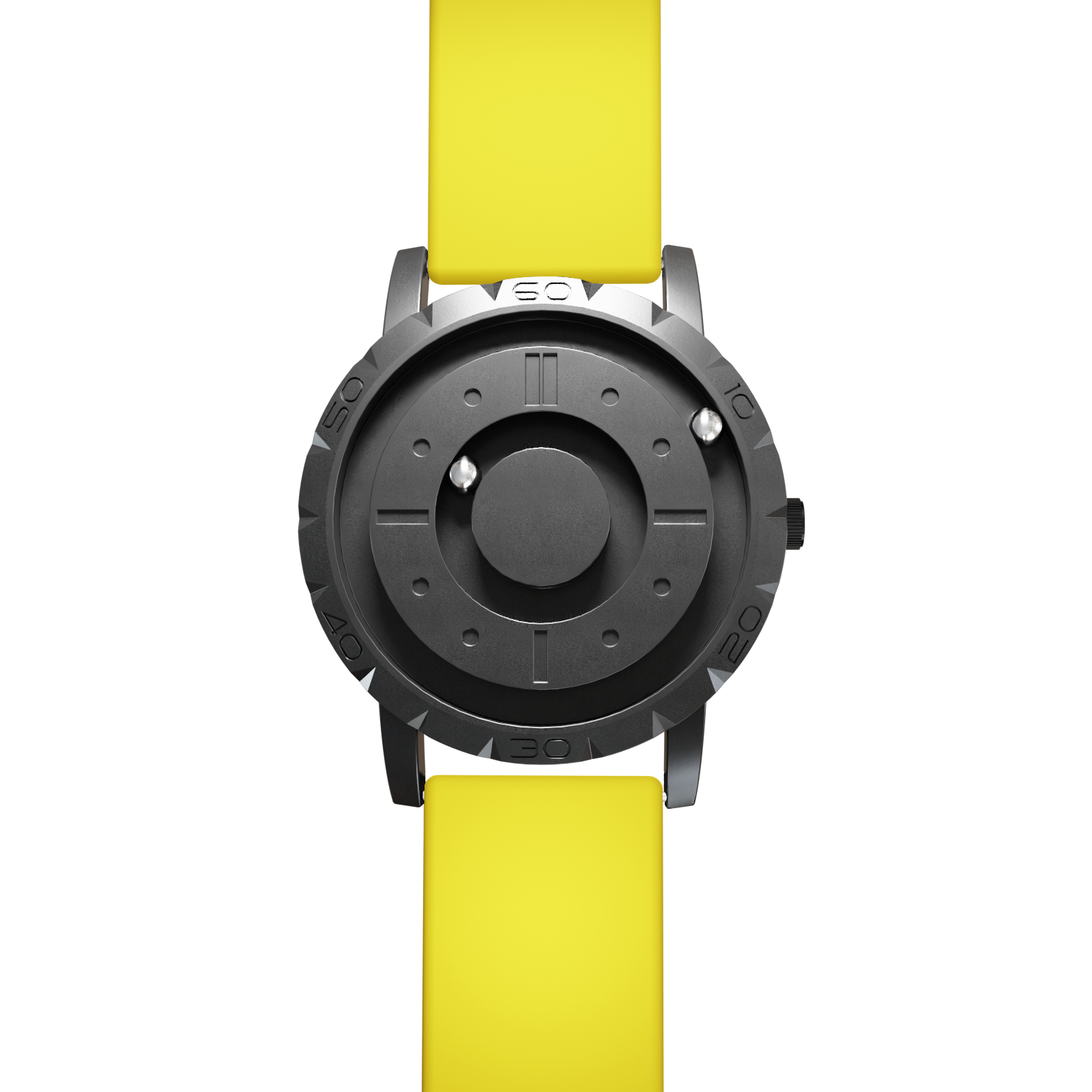    Magneto-Watch-Komet-Black-Silikon-Gelb-Front