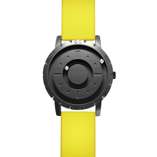    Magneto-Watch-Komet-Black-Silikon-Gelb-Front