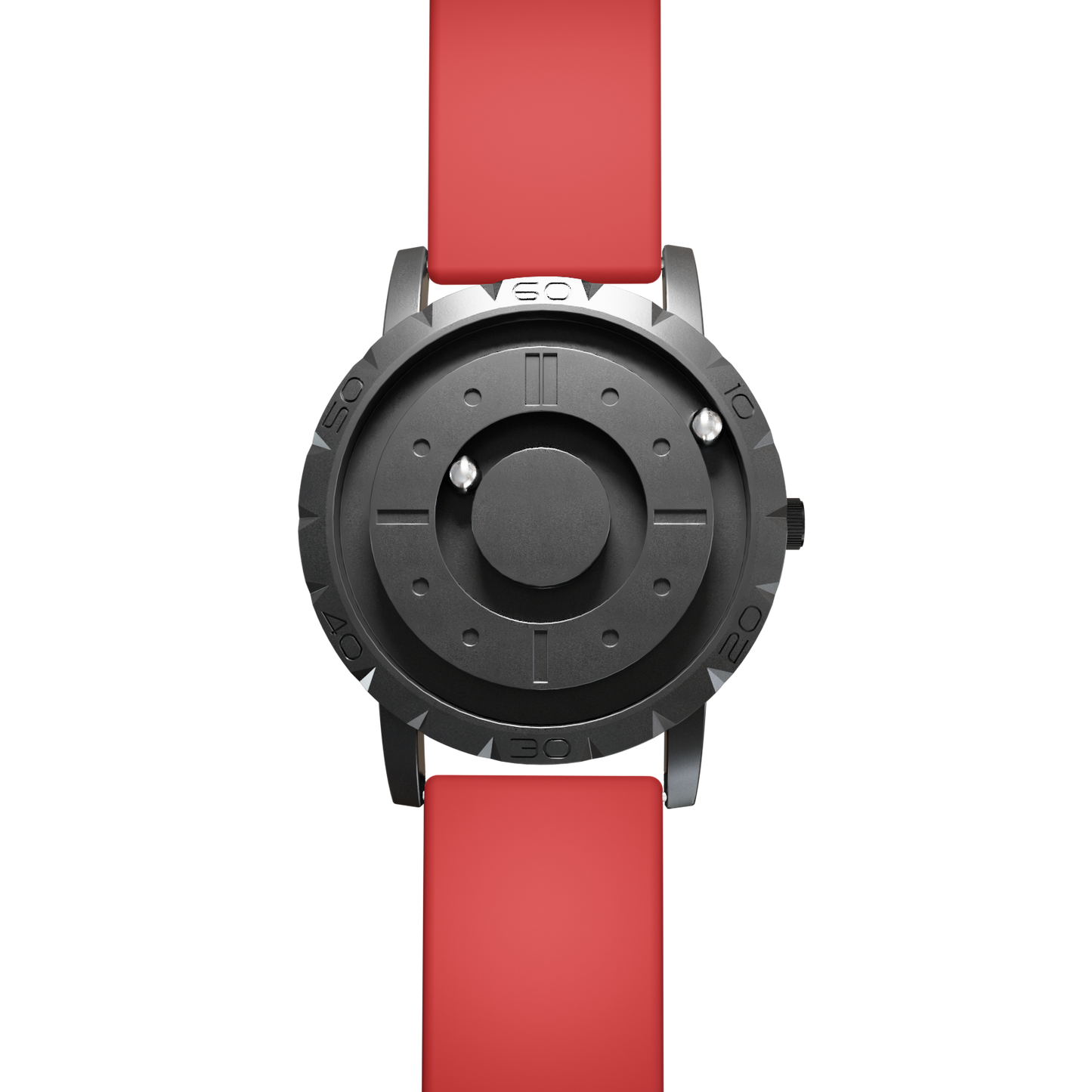   Magneto-Watch-Komet-Black-Silikon-Rot-Front