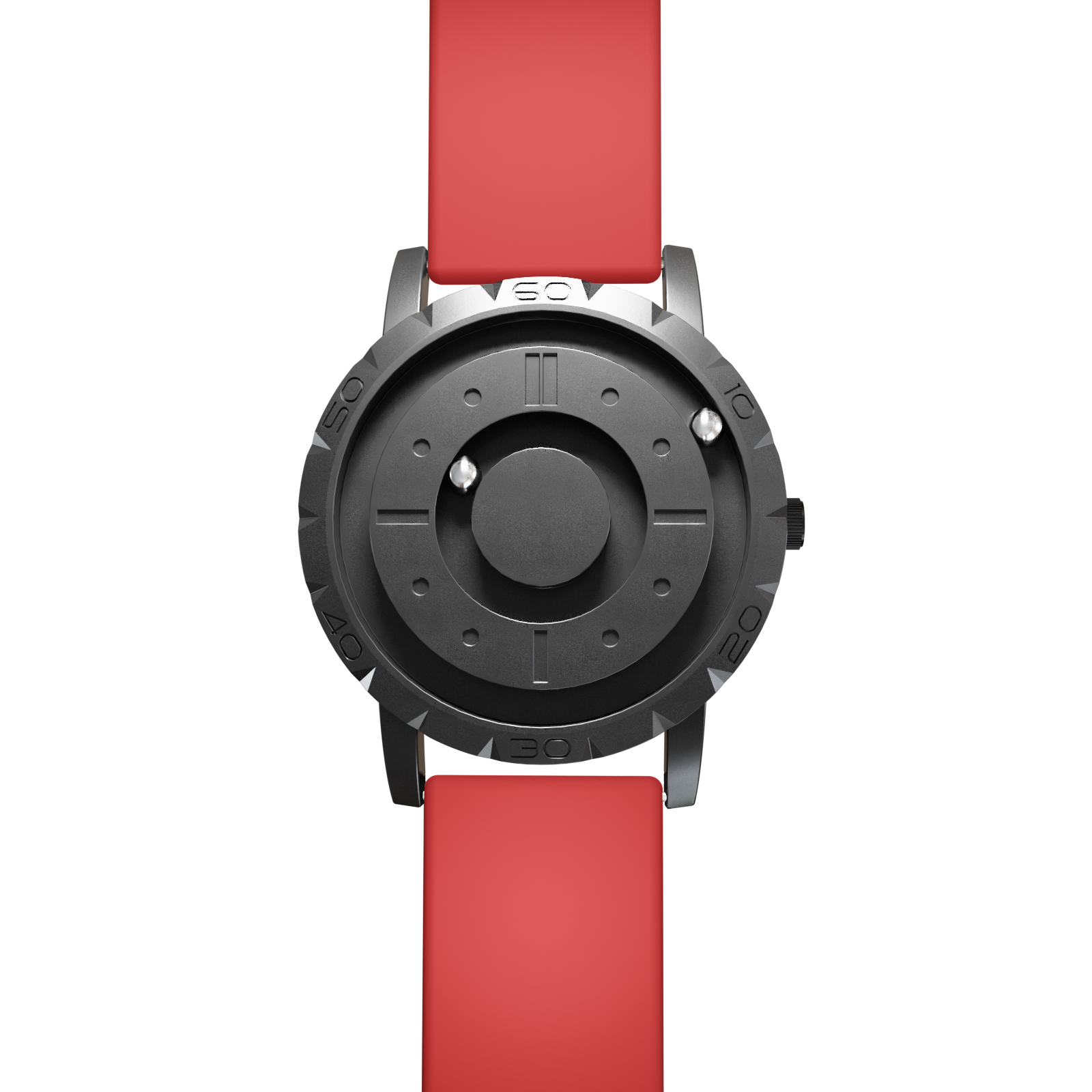    Magneto-Watch-Komet-Black-Silikon-Rot-Front